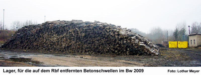 Schwellenzwischenlager vom R&uuml;ckbau